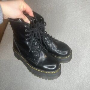 Dr. Marten women's black leather Jadon zip boot platform grunge 6M